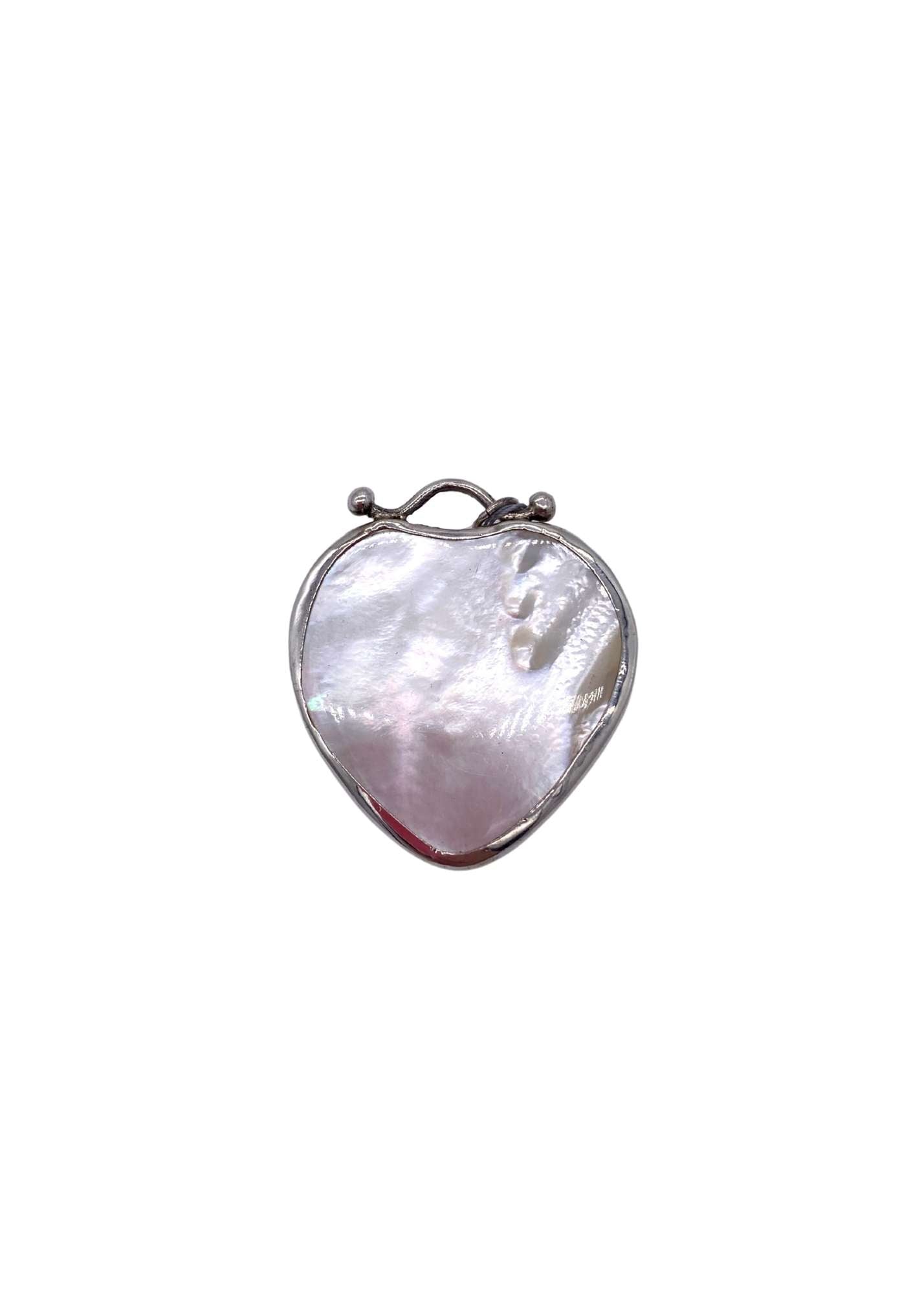 Pat Areias Sterling Silver Heart Stone Pendant PE5